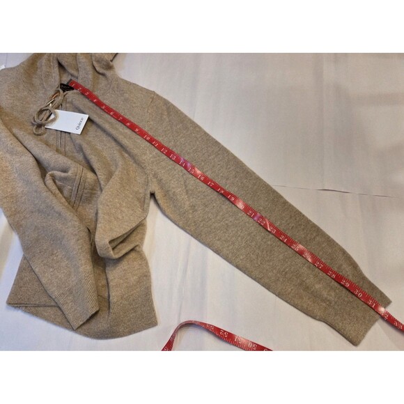 Quince 100% Mongolian Cashmere Full Zip Hoodie Womens XL NWT Oatmeal - Picture 10 of 13
